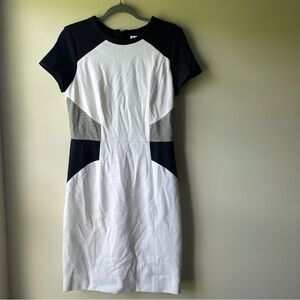 Milly New With Tags Black and White Pencil Patchwork Dress Size Medium women’s
